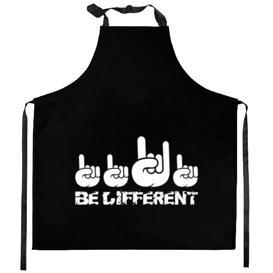 4 Be Different Heavy Metal Hard Rock Hand Gestures Kitchen Aprons