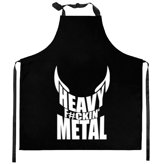 Heavy F#ckin' Metal Hard Rock Fun Music Text Quote Kitchen Aprons