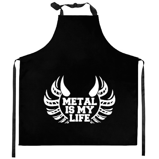 Heavy Metal Is My Life Hard Rock Music Text Quote Kitchen Aprons