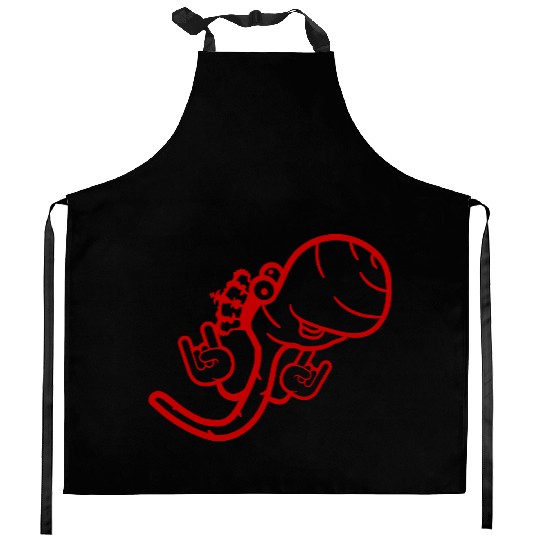 Cute Cool Worm Crown King Party Animal Fun Monster Kitchen Aprons