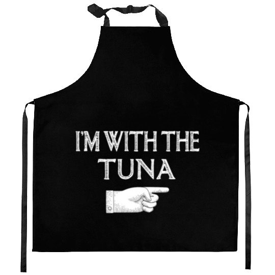 I'm With The Tuna Matching Halloween Costume Party Kitchen Aprons