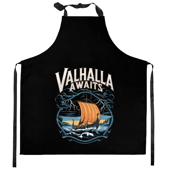 Valhalla Vikings for a Viking Lover Kitchen Aprons