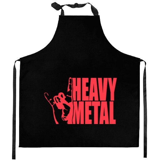 Heavy Metal Fun Hard Rock Music Horns Hand Gesture Kitchen Aprons
