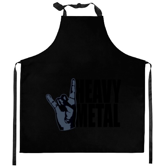Heavy Metal Fun Hard Rock Music Horns Hand Gesture Kitchen Aprons