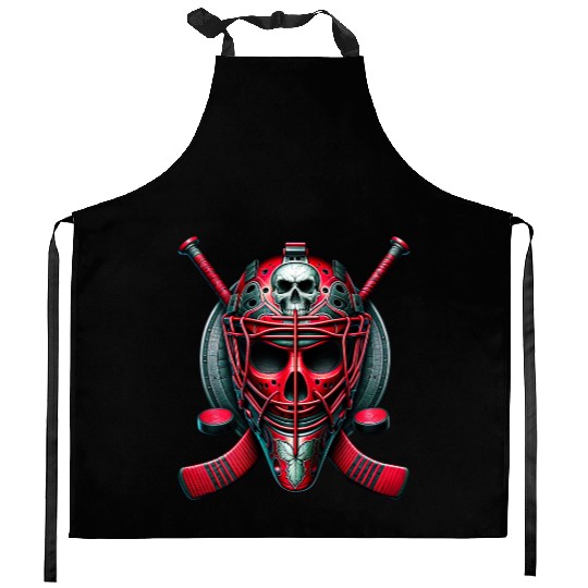 Red Skull Hockey Goalie Kitchen Aprons
