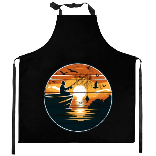 Angler Fishing Fish Kitchen Aprons