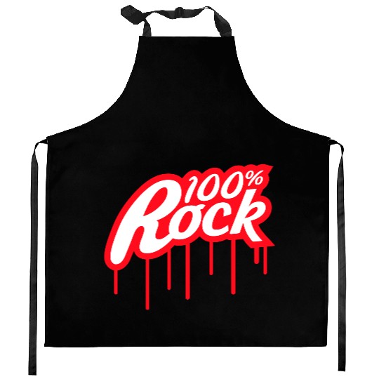 100 % Percent Rock Music Graffiti Drops Text Stamp Kitchen Aprons