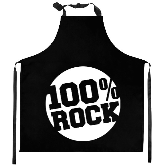 100 % Percent Rock Heavy Metal Music Text Logo Kitchen Aprons