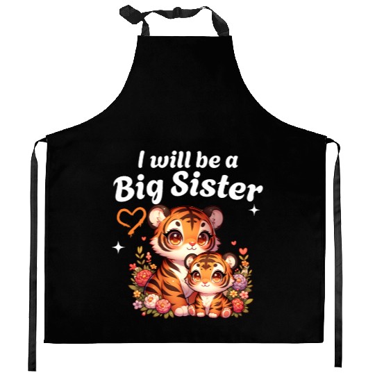 I'm Going To Be A Big Sister Cute Tiger Kitchen Aprons