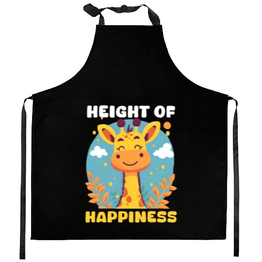 Giraffe Height Of Happiness Kitchen Aprons