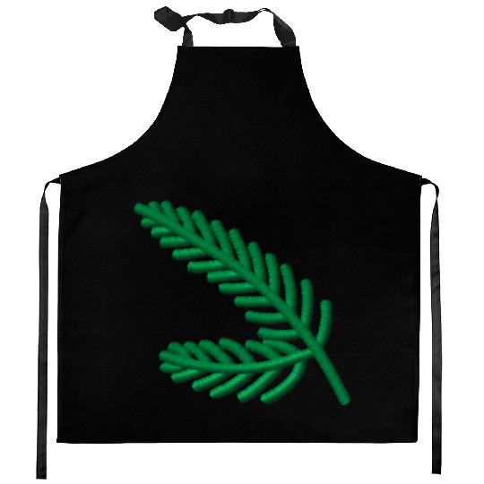 Fir branches embroidered Kitchen Aprons