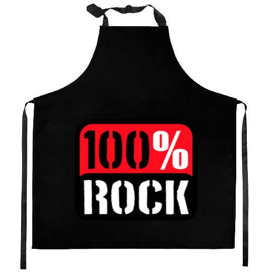 100 % Percent Rock Heavy Metal Music Text Logo Kitchen Aprons