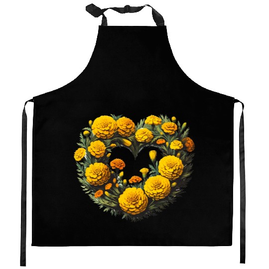 Marigold Flowers Kitchen Aprons
