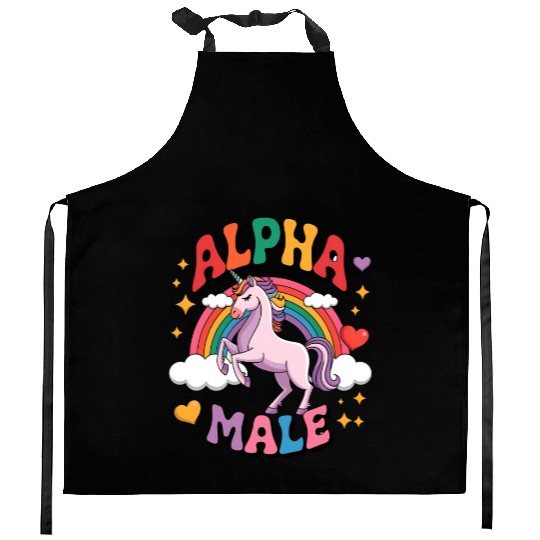 Alpha Male Unicorn Kitchen Aprons