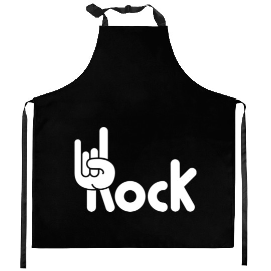 Heavy Metal Fun Hard Rock Music Horns Hand Gesture Kitchen Aprons