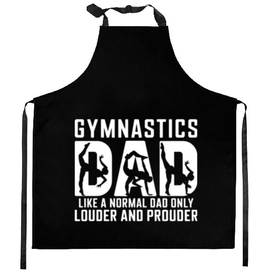 Like Normal But Louder Dad Funny Gymnastics Dad Kitchen Aprons