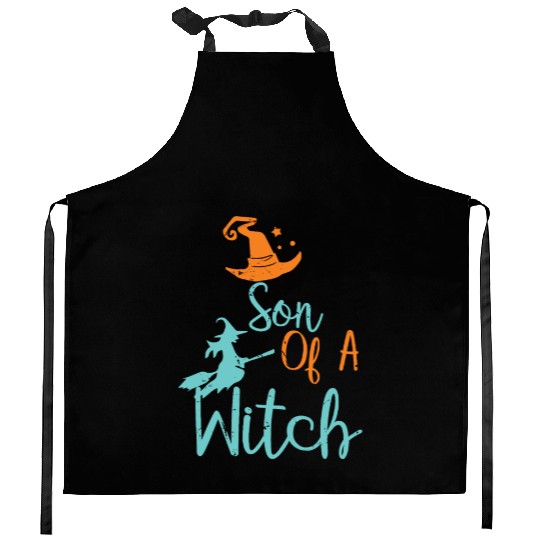 Son of a Witch Halloween Trick Or Treat Boys Wizar Kitchen Aprons