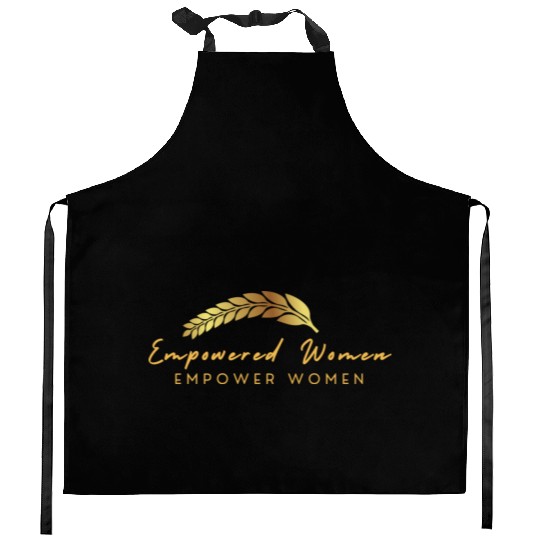 Black and Gold Empowered Women Kitchen Aprons