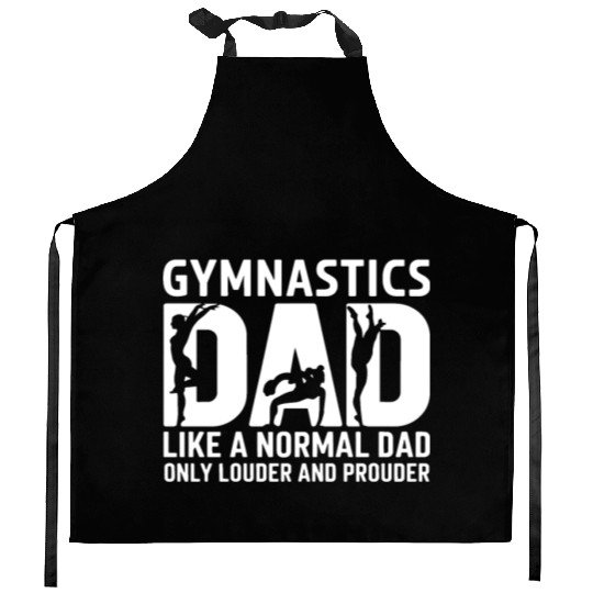 Like Normal But Louder Dad Funny Gymnastics Dad Kitchen Aprons