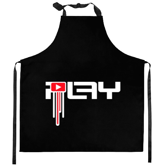 Play Icon Party On Techno DJ Music Graffiti Drops Kitchen Aprons