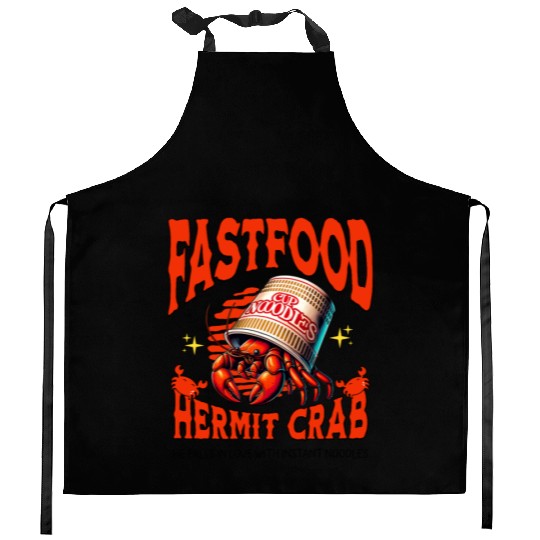 Cute Hermit Crab Instant Noodles Lover Kitchen Aprons