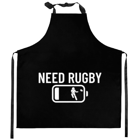 Need Rugby Low Battery Funny Rugby Player Kitchen Aprons