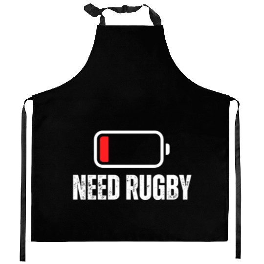 Need Rugby Low Battery Funny Rugby Player Kitchen Aprons