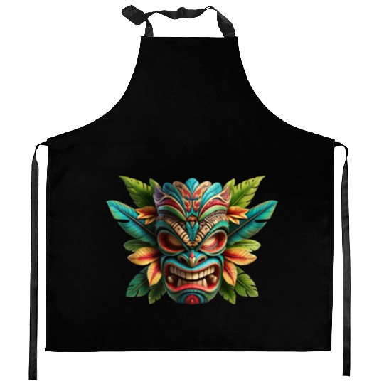 Tropical Tiki Warrior Kitchen Aprons