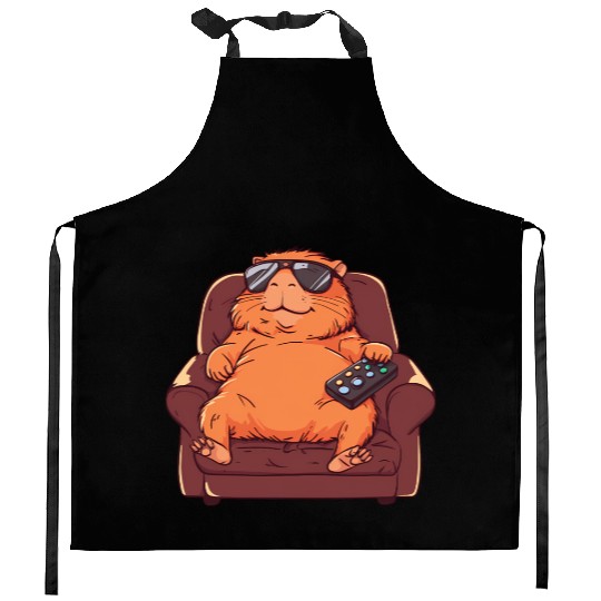 Capybara Funny Video Games Capybara Kitchen Aprons