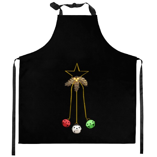 Jingle Bells Star Wreath Kitchen Aprons