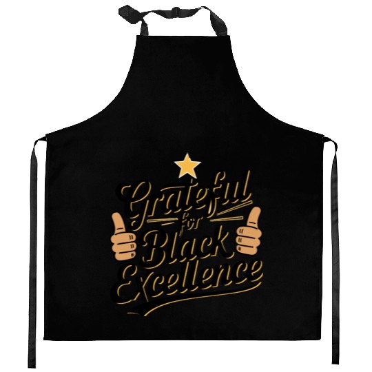 Grateful for Black Excellence Kitchen Aprons