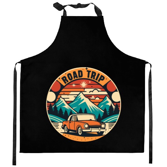 road trip lover Kitchen Aprons