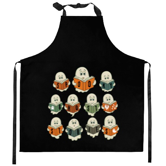 Spooky Stories Book Club - Happy Halloween Kitchen Aprons