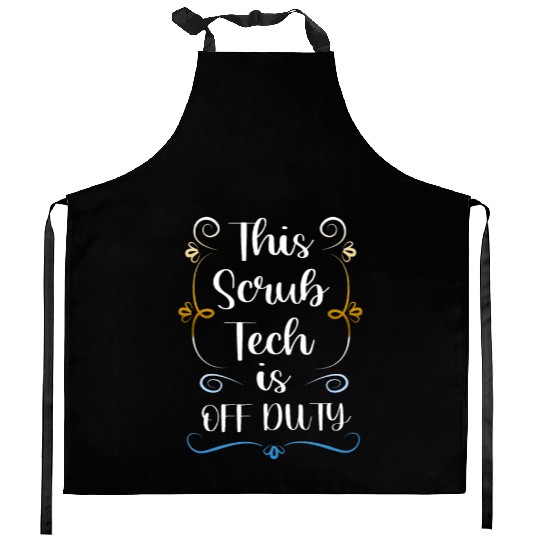 Summer Vacation Off Duty Funny Scrub Tech Kitchen Aprons