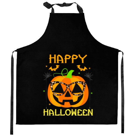 Trick Or Treat Happy Halloween Funny Pumpkin 2024 Kitchen Aprons