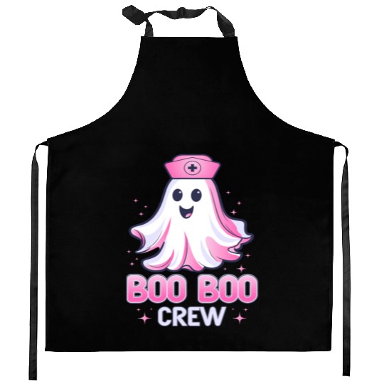 Boo Boo Crew Nurse Pink Ghost Halloween Costume Kitchen Aprons