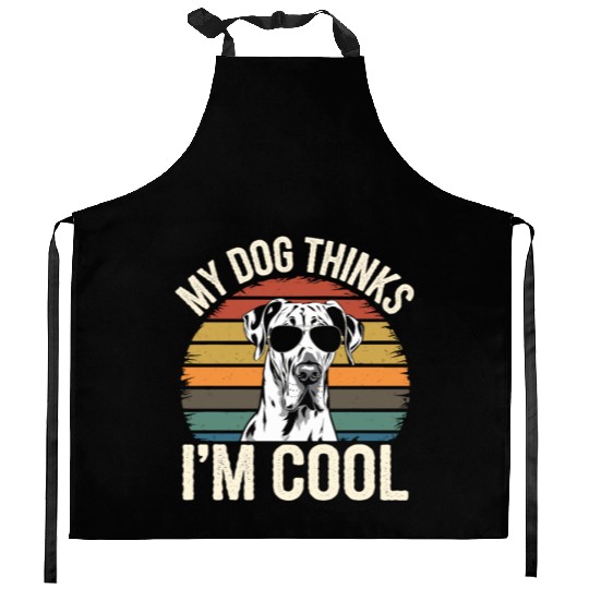 Great Dane My Dog Thinks Im Cool Kitchen Aprons