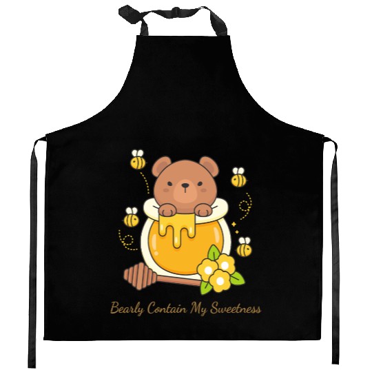Bearly Contain My Sweetness Kitchen Aprons