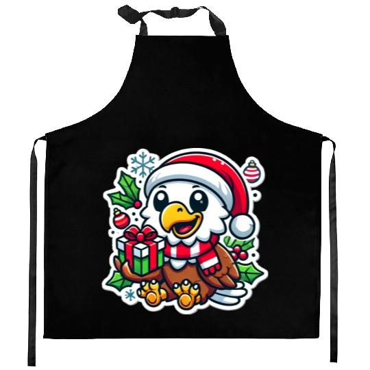 Eagle's Christmas Flight Kitchen Aprons