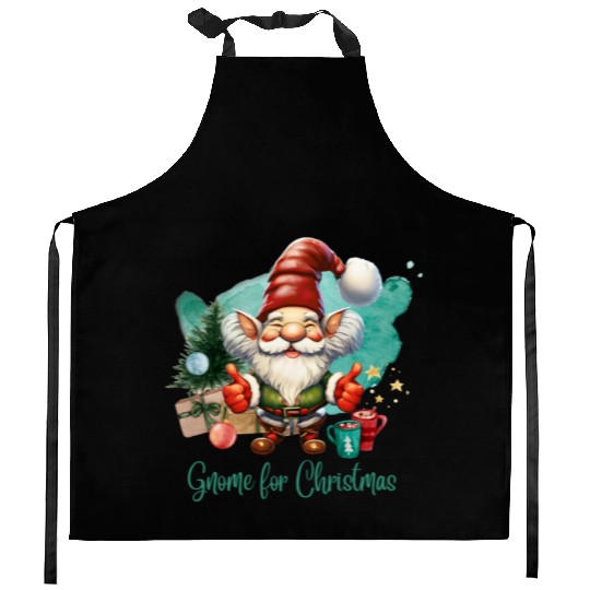 Thumbs Up Gnome for the Holidays Gnome Sweet Gnome Kitchen Aprons