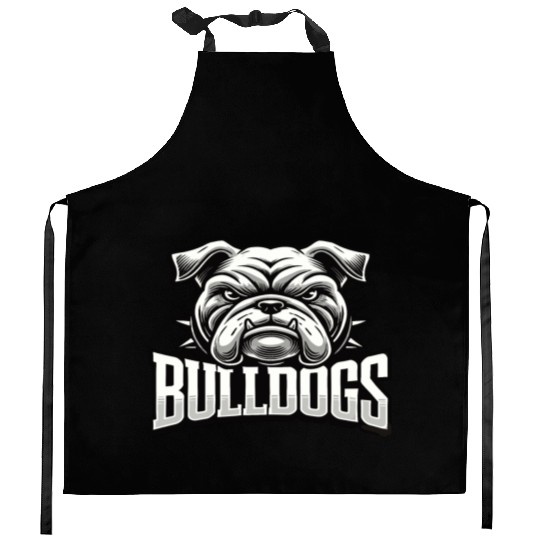 Bulldogs Mascot Back To School Team Spirit Kitchen Aprons