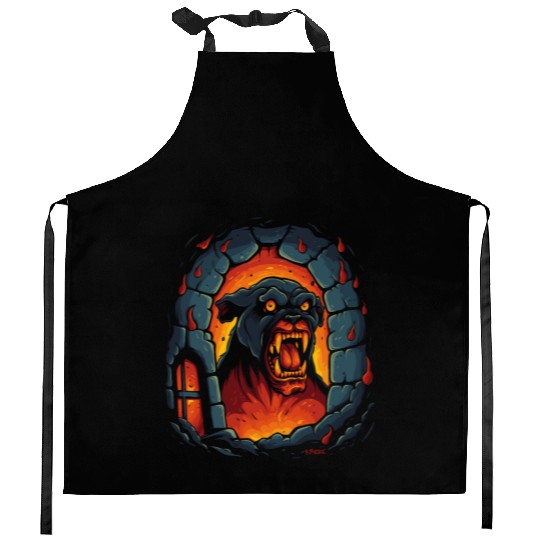 Hellhound: Dog of the Hell Dungeon Kitchen Aprons