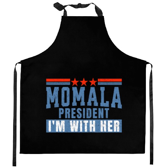 MOMALA PRESIDENT: I'M WITH HER Kamala Harris 2024 Kitchen Aprons
