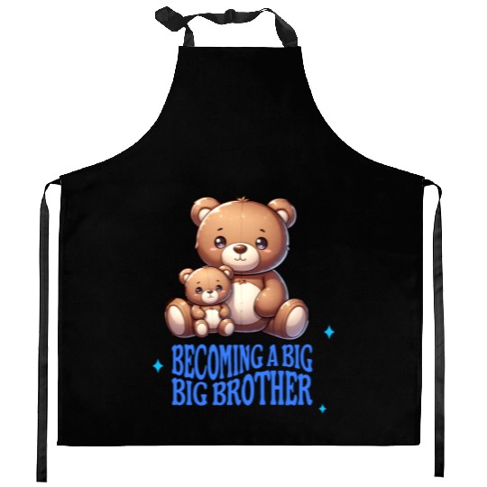 Soon I'll Be A Big Brother Cute Teddy Bears Kitchen Aprons