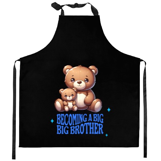 Soon I'll Be A Big Brother Cute Teddy Bears Kitchen Aprons