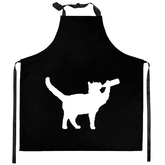 Cat Drinking Funny Beer Bottle Alcohol Fun Party Kitchen Aprons