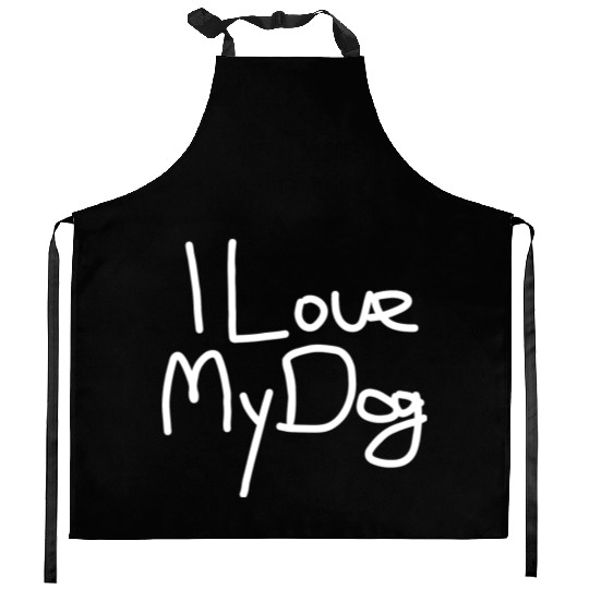 "I Love My Dog" White Design Kitchen Aprons