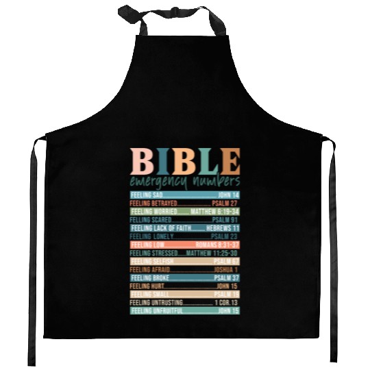 Bible Emergency Numbers Kitchen Aprons