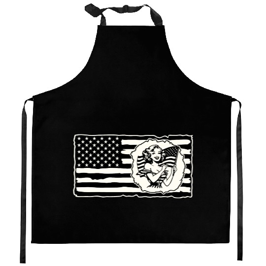 Retro Flag Girl © LIKE US ON FACEBOOK # Kitchen Aprons