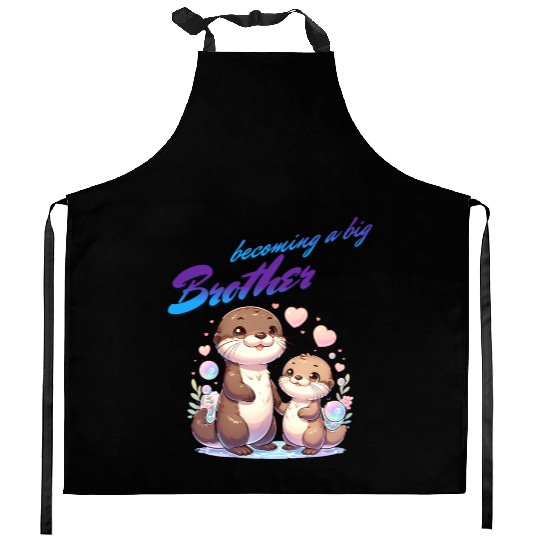 Soon I'll Be A Big Brother, Sweet Otter Brother Kitchen Aprons